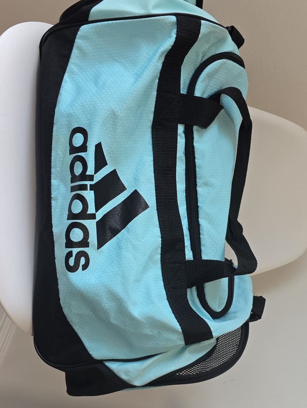 adidas Light Blue and Black Sports Backpack - Picture 1 of 3